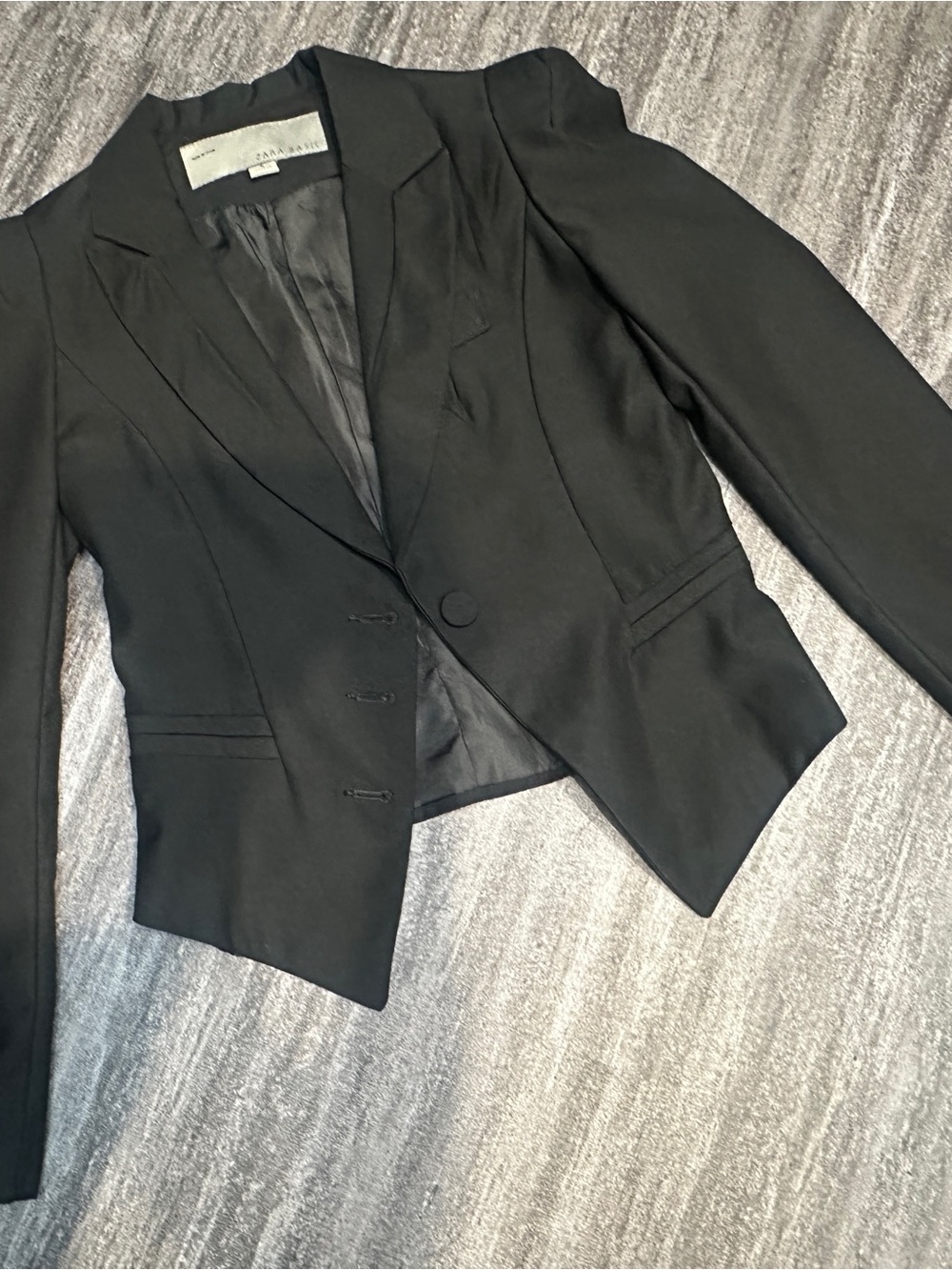 Zara Black Tailored Single-Button Blazer